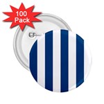 Vertical Stripes - White and Dark Cerulean 2.25  Button (100 pack)