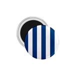 Vertical Stripes - White and Dark Cerulean 1.75  Magnet