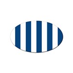 Vertical Stripes - White and Dark Cerulean Sticker (Oval)