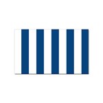 Vertical Stripes - White and Dark Cerulean Sticker (Rectangular)