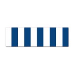 Vertical Stripes - White and Dark Cerulean Sticker (Bumper)