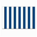 Vertical Stripes - White and Dark Cerulean Postcard 4  x 6 