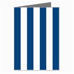 Vertical Stripes - White and Dark Cerulean Greeting Card