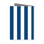 Vertical Stripes - White and Dark Cerulean Mini Greeting Cards (Pkg of 8)