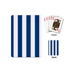 Vertical Stripes - White and Dark Cerulean Playing Cards (Mini)