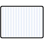 Vertical Stripes - White and Pastel Blue Fleece Blanket (Large) (One Side)