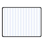 Vertical Stripes - White and Pastel Blue Double Sided Fleece Blanket (Small) (Two Sides)