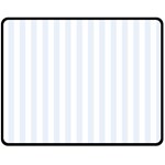 Vertical Stripes - White and Pastel Blue Double Sided Fleece Blanket (Medium) (Two Sides)