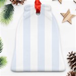 Vertical Stripes - White and Pastel Blue Ornament (Bell)