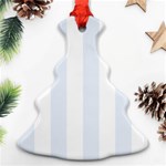 Vertical Stripes - White and Pastel Blue Ornament (Christmas Tree)