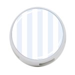 Vertical Stripes - White and Pastel Blue 4-Port USB Hub (One Side)