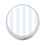 Vertical Stripes - White and Pastel Blue 4-Port USB Hub (Two Sides)