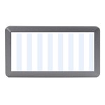 Vertical Stripes - White and Pastel Blue Memory Card Reader (Mini)