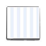 Vertical Stripes - White and Pastel Blue Memory Card Reader (Square)