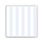 Vertical Stripes - White and Pastel Blue Memory Card Reader with Storage (Square)