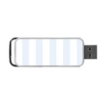 Vertical Stripes - White and Pastel Blue Portable USB Flash (Two Sides)