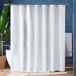 Vertical Stripes - White and Pastel Blue Shower Curtain 60  x 72  (Medium)