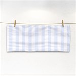 Vertical Stripes - White and Pastel Blue Hand Towel