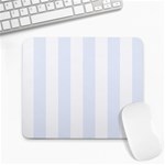 Vertical Stripes - White and Pastel Blue Large Mousepad