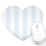 Vertical Stripes - White and Pastel Blue Heart Mousepad