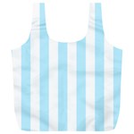 Vertical Stripes - White and Light Blue Full Print Recycle Bag (XL)