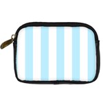 Vertical Stripes - White and Light Blue Digital Camera Leather Case