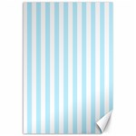 Vertical Stripes - White and Light Blue Canvas 12  x 18 