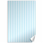 Vertical Stripes - White and Light Blue Canvas 24  x 36 