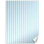 Vertical Stripes - White and Light Blue Canvas 36  x 48 