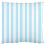 Vertical Stripes - White and Light Blue Large Cushion Case (One Side)