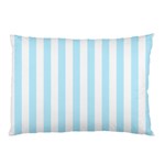 Vertical Stripes - White and Light Blue Pillow Case (One Side)