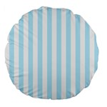 Vertical Stripes - White and Light Blue Large 18  Premium Flano Round Cushion