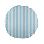 Vertical Stripes - White and Light Blue Standard 15  Premium Flano Round Cushion