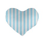 Vertical Stripes - White and Light Blue Standard 16  Premium Heart Shape Cushion