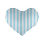 Vertical Stripes - White and Light Blue Standard 16  Premium Flano Heart Shape Cushion