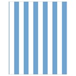 Vertical Stripes - White and Iceberg Blue Drawstring Bag (Small)