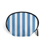 Vertical Stripes - White and Iceberg Blue Accessory Pouch (Small)