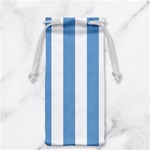 Vertical Stripes - White and Iceberg Blue Jewelry Bag