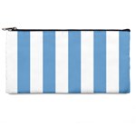 Vertical Stripes - White and Iceberg Blue Pencil Case