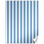 Vertical Stripes - White and Iceberg Blue Canvas 12  x 16 