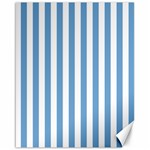 Vertical Stripes - White and Iceberg Blue Canvas 16  x 20 