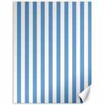 Vertical Stripes - White and Iceberg Blue Canvas 18  x 24 