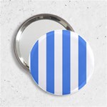 Vertical Stripes - White and Cornflower Blue 2.25  Handbag Mirror