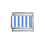 Vertical Stripes - White and Cornflower Blue Italian Charm (9mm)