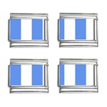 Vertical Stripes - White and Cornflower Blue 9mm Italian Charm (4 pack)