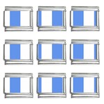 Vertical Stripes - White and Cornflower Blue 9mm Italian Charm (9 pack)