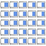 Vertical Stripes - White and Cornflower Blue 9mm Italian Charm (25 pack)