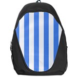 Vertical Stripes - White and Cornflower Blue Backpack Bag