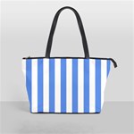 Vertical Stripes - White and Cornflower Blue Classic Shoulder Handbag (Two Sides)