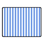 Vertical Stripes - White and Cornflower Blue Double Sided Fleece Blanket (Small) (Two Sides)